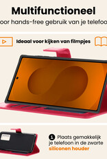 Nomfy Nomfy Samsung Galaxy S25 Ultra Hoesje Bookcase Met 2x Screenprotector - Donkerroze