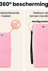 Nomfy Nomfy Samsung Galaxy S25 Ultra Hoesje Bookcase Met 2x Screenprotector - Lichtroze