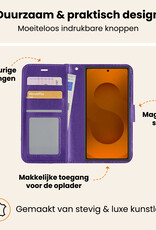 Nomfy Nomfy Samsung Galaxy S25 Ultra Hoesje Bookcase Met 2x Screenprotector - Paars