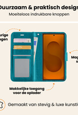 Nomfy Nomfy Samsung Galaxy S25 Ultra Hoesje Bookcase Met 2x Screenprotector - Turquoise