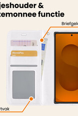 Nomfy Nomfy Samsung Galaxy S25 Ultra Hoesje Bookcase Met 2x Screenprotector - Wit