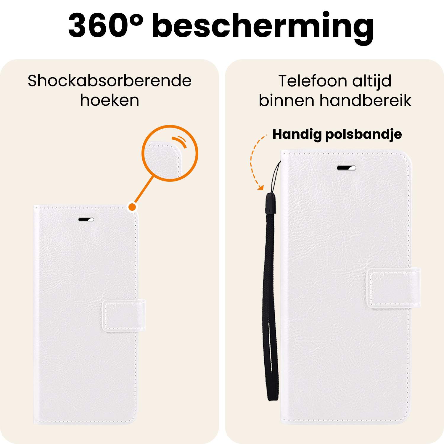 Nomfy Nomfy Samsung Galaxy S25 Ultra Hoesje Bookcase Met 2x Screenprotector - Wit