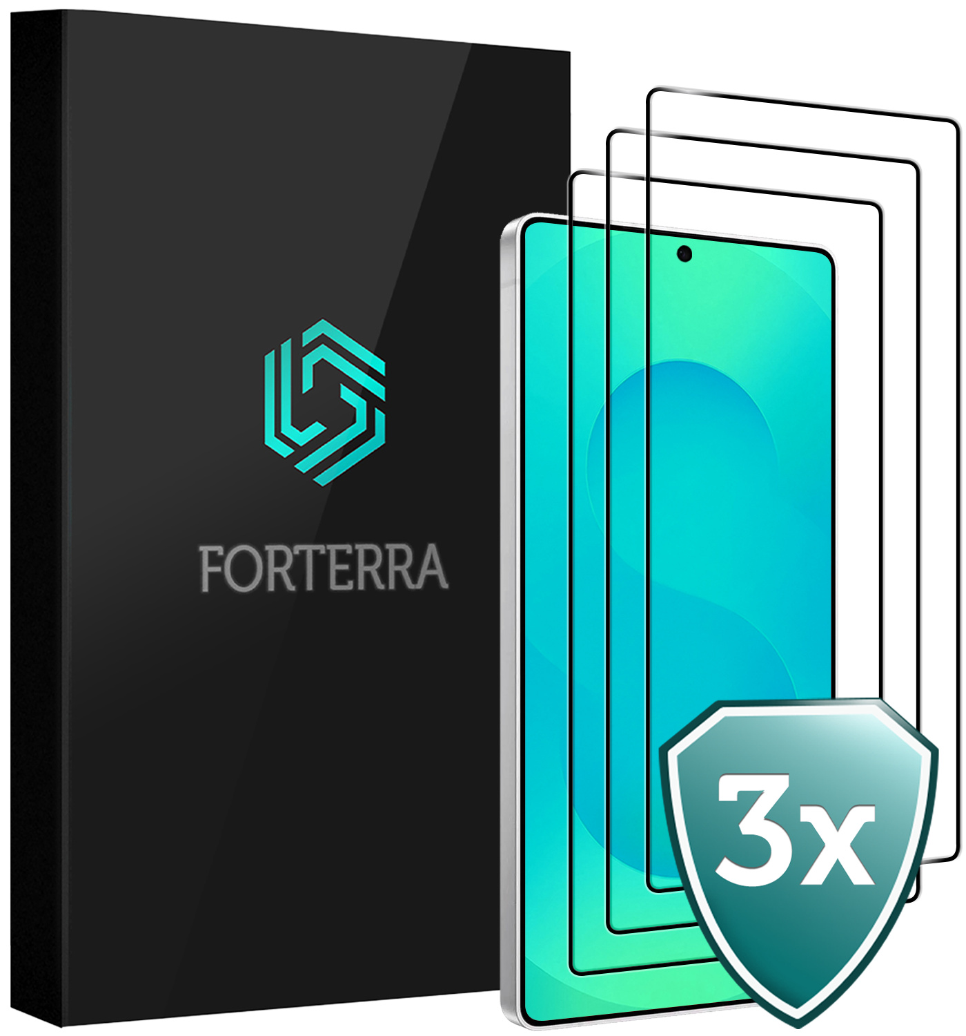 Forterra Forterra Samsung Galaxy S25 Ultra Screenprotector Glas Full Cover - 3 PACK