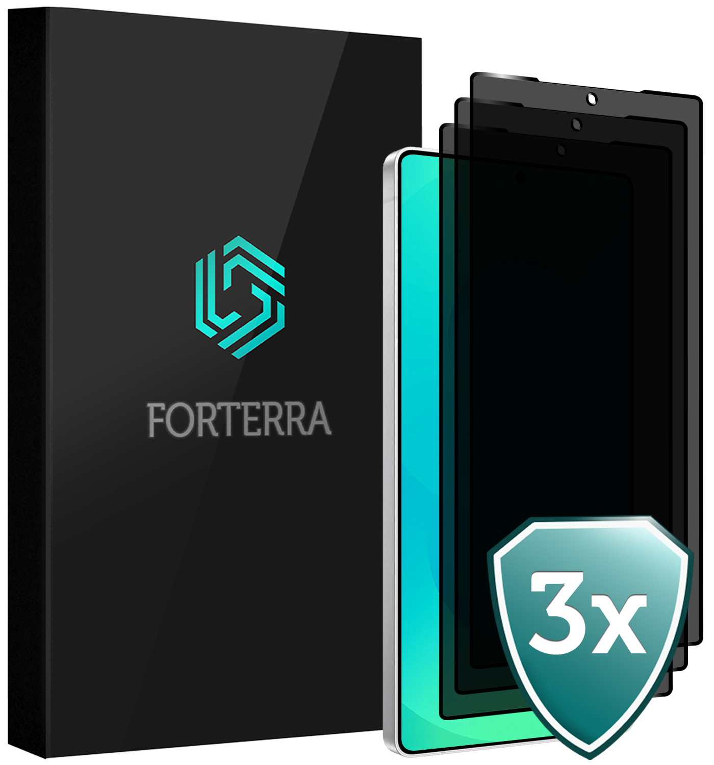 Forterra Forterra Samsung Galaxy S25 Ultra Screenprotector Glas Privacy - 3 PACK