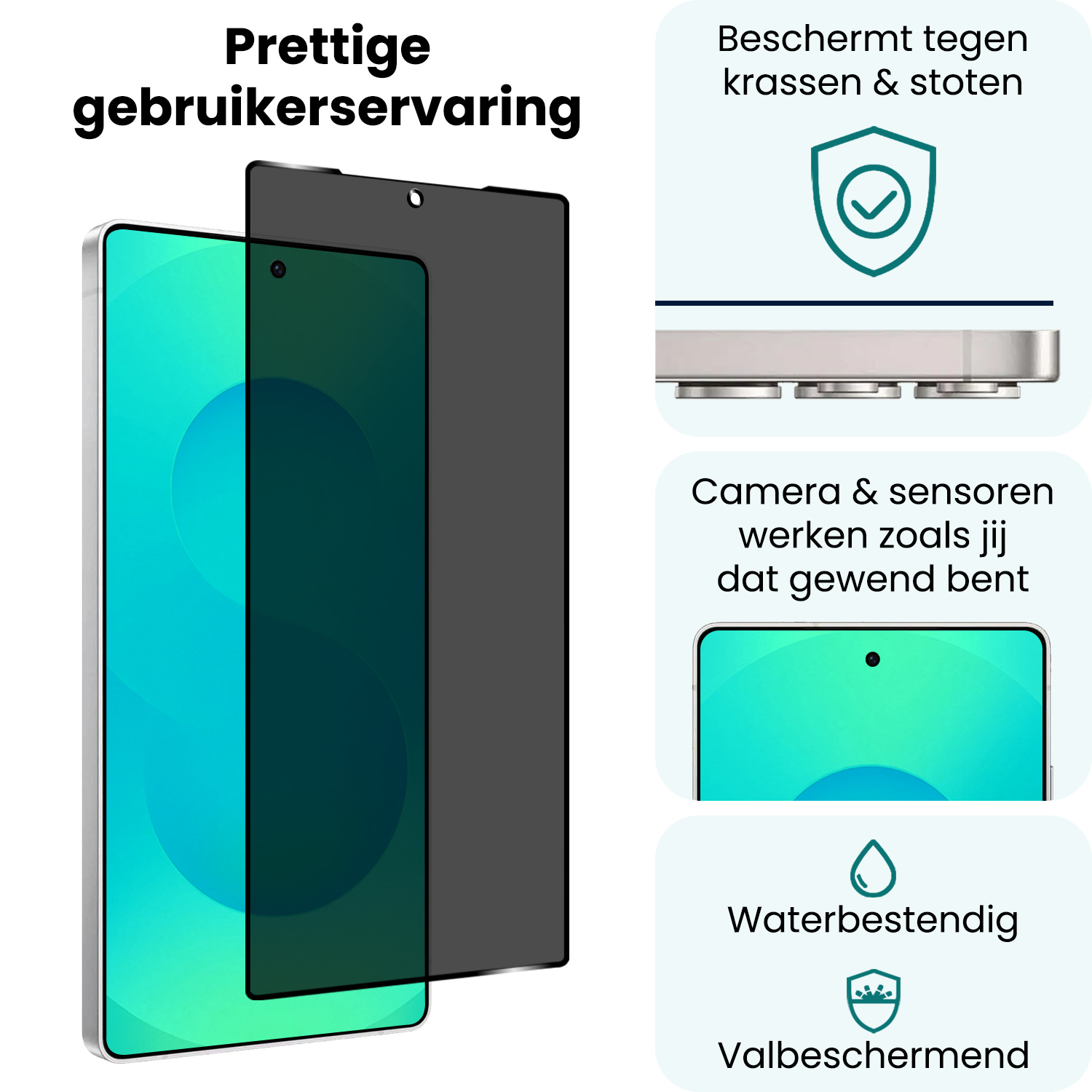 Forterra Forterra Samsung Galaxy S25 Ultra Screenprotector Glas Privacy - 3 PACK