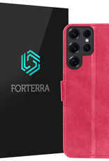 Forterra Forterra Samsung Galaxy S25 Ultra Hoesje Bookcase - Donkerroze
