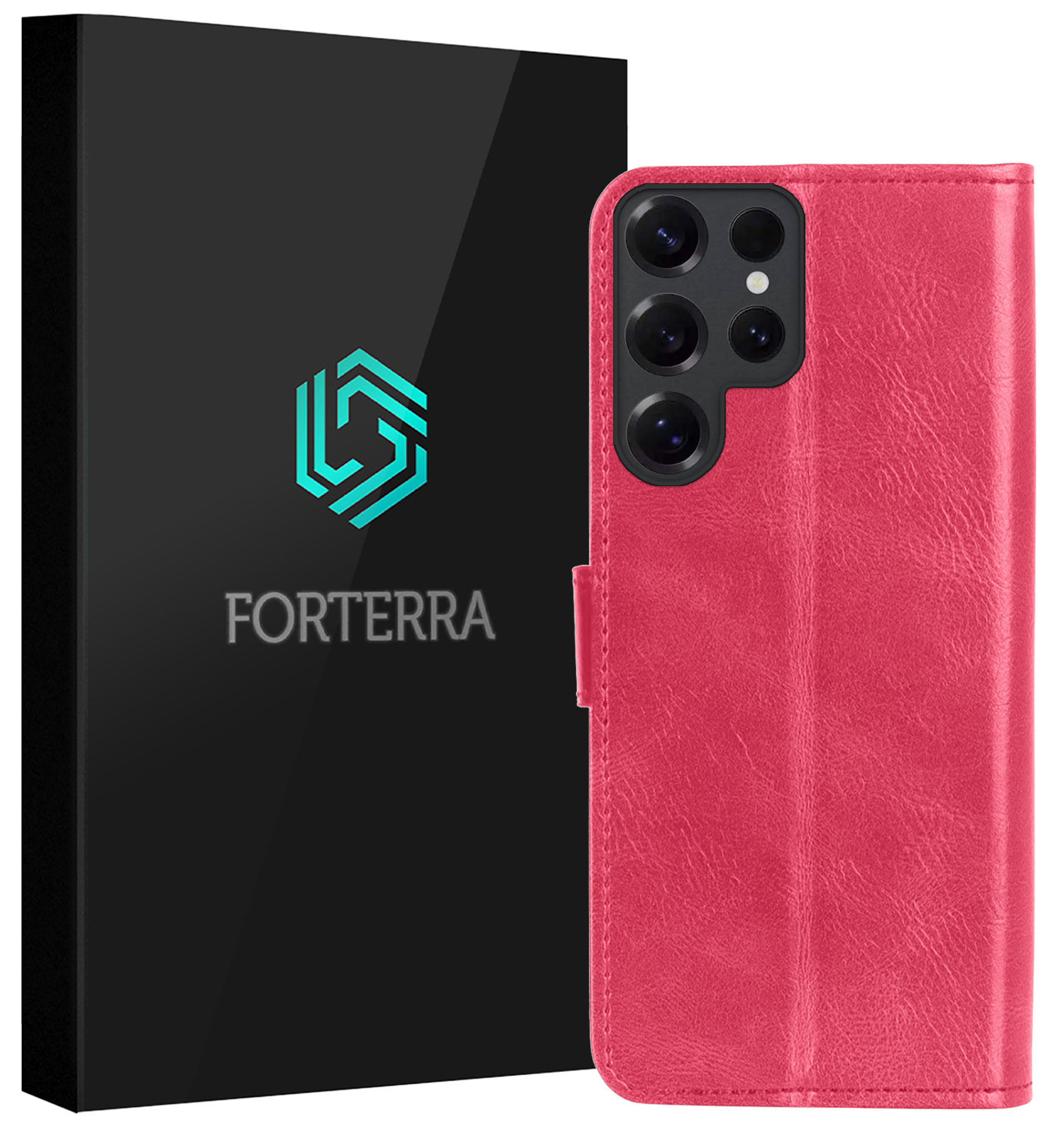 Forterra Forterra Samsung Galaxy S25 Ultra Hoesje Bookcase - Donkerroze