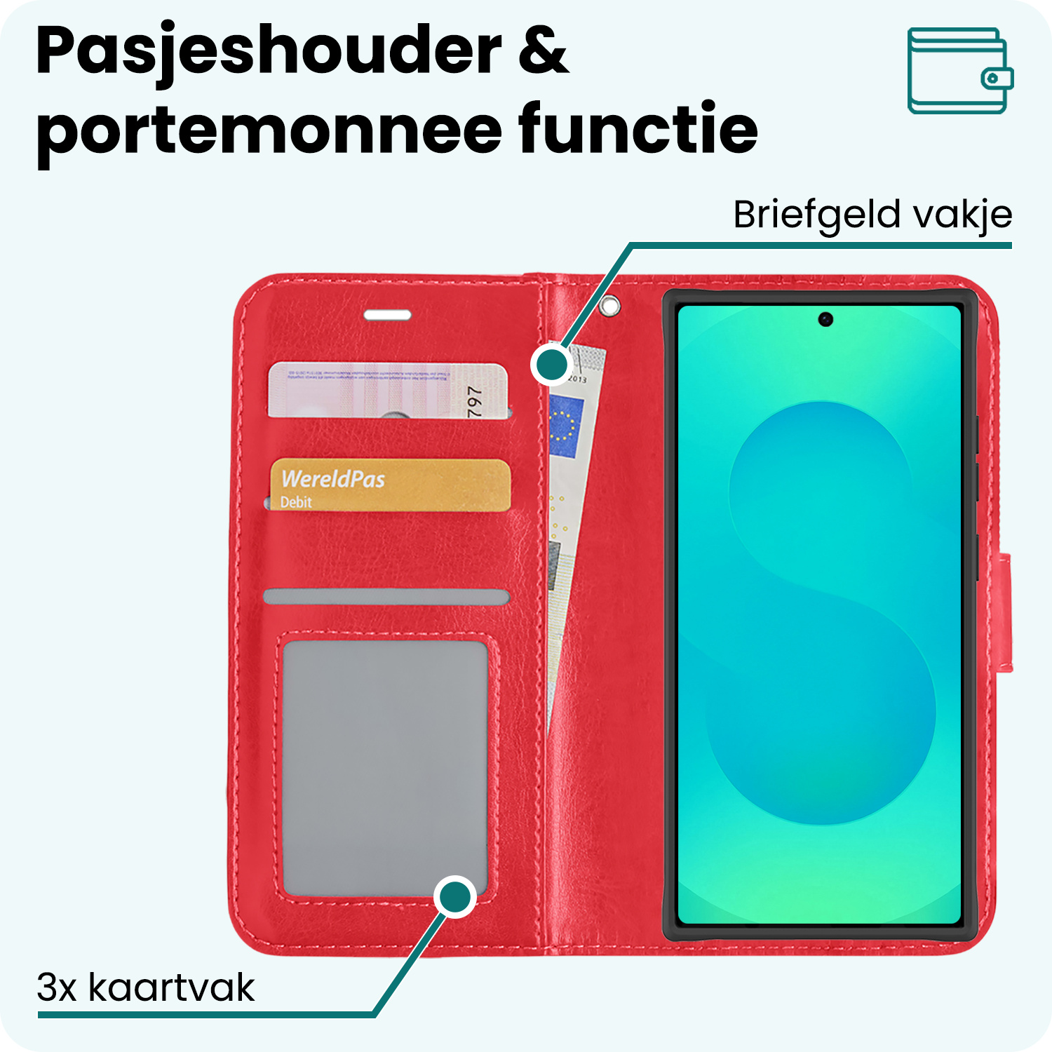 Forterra Forterra Samsung Galaxy S25 Ultra Hoesje Bookcase - Rood