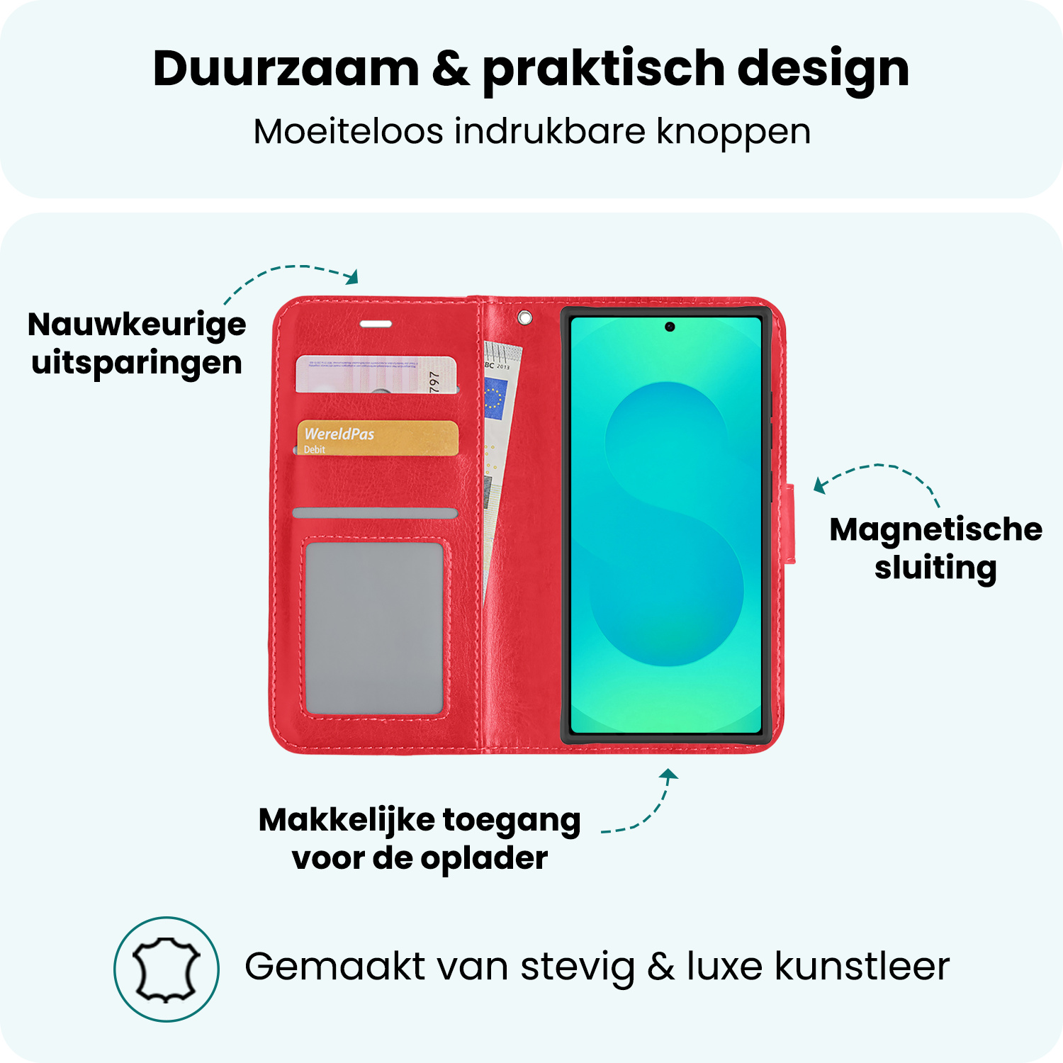 Forterra Forterra Samsung Galaxy S25 Ultra Hoesje Bookcase - Rood