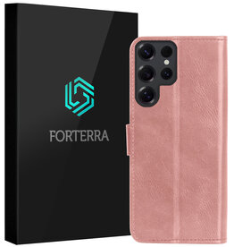 Forterra Forterra Samsung Galaxy S25 Ultra Hoesje Bookcase - Rose Goud