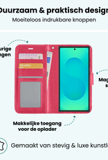 Forterra Forterra Samsung Galaxy S25 Ultra Hoesje Bookcase Met Screenprotector - Donkerroze