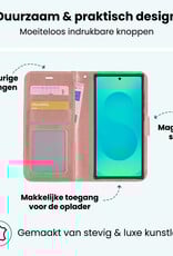 Forterra Forterra Samsung Galaxy S25 Ultra Hoesje Bookcase Met Screenprotector - Rose Goud