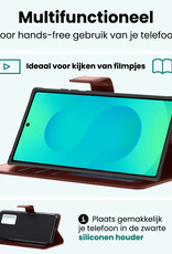 Forterra Forterra Samsung Galaxy S25 Ultra Hoesje Bookcase Met 2x Screenprotector - Bruin