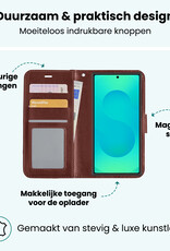 Forterra Forterra Samsung Galaxy S25 Ultra Hoesje Bookcase Met 2x Screenprotector - Bruin