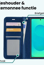 Forterra Forterra Samsung Galaxy S25 Ultra Hoesje Bookcase Met 2x Screenprotector - Donkerblauw