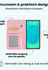 Forterra Forterra Samsung Galaxy S25 Ultra Hoesje Bookcase Met 2x Screenprotector - Lichtroze