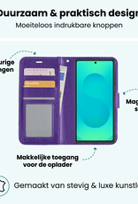 Forterra Forterra Samsung Galaxy S25 Ultra Hoesje Bookcase Met 2x Screenprotector - Paars