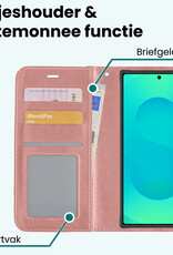 Forterra Forterra Samsung Galaxy S25 Ultra Hoesje Bookcase Met 2x Screenprotector - Rose Goud
