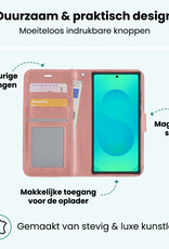 Forterra Forterra Samsung Galaxy S25 Ultra Hoesje Bookcase Met 2x Screenprotector - Rose Goud