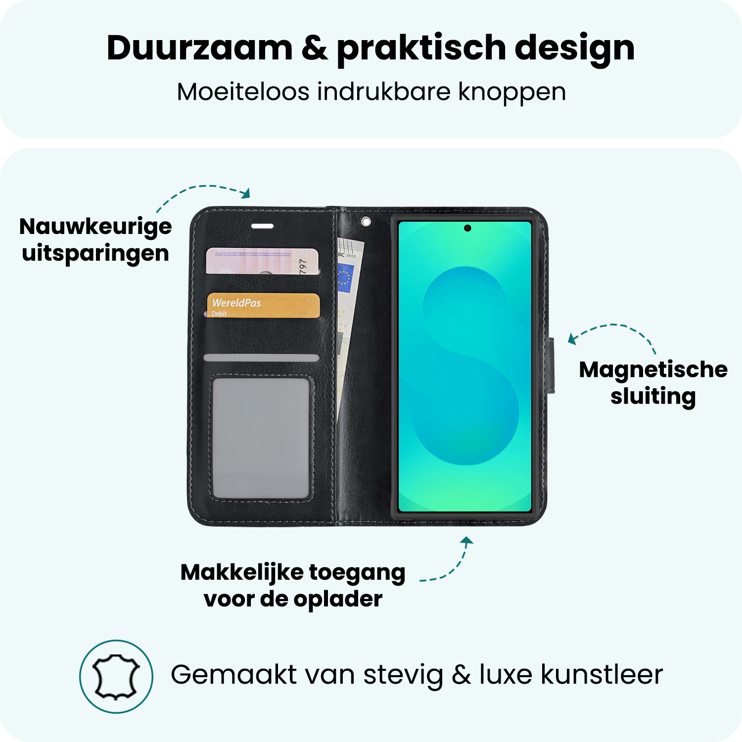 Forterra Forterra Samsung Galaxy S25 Ultra Hoesje Bookcase Met 2x Screenprotector - Zwart