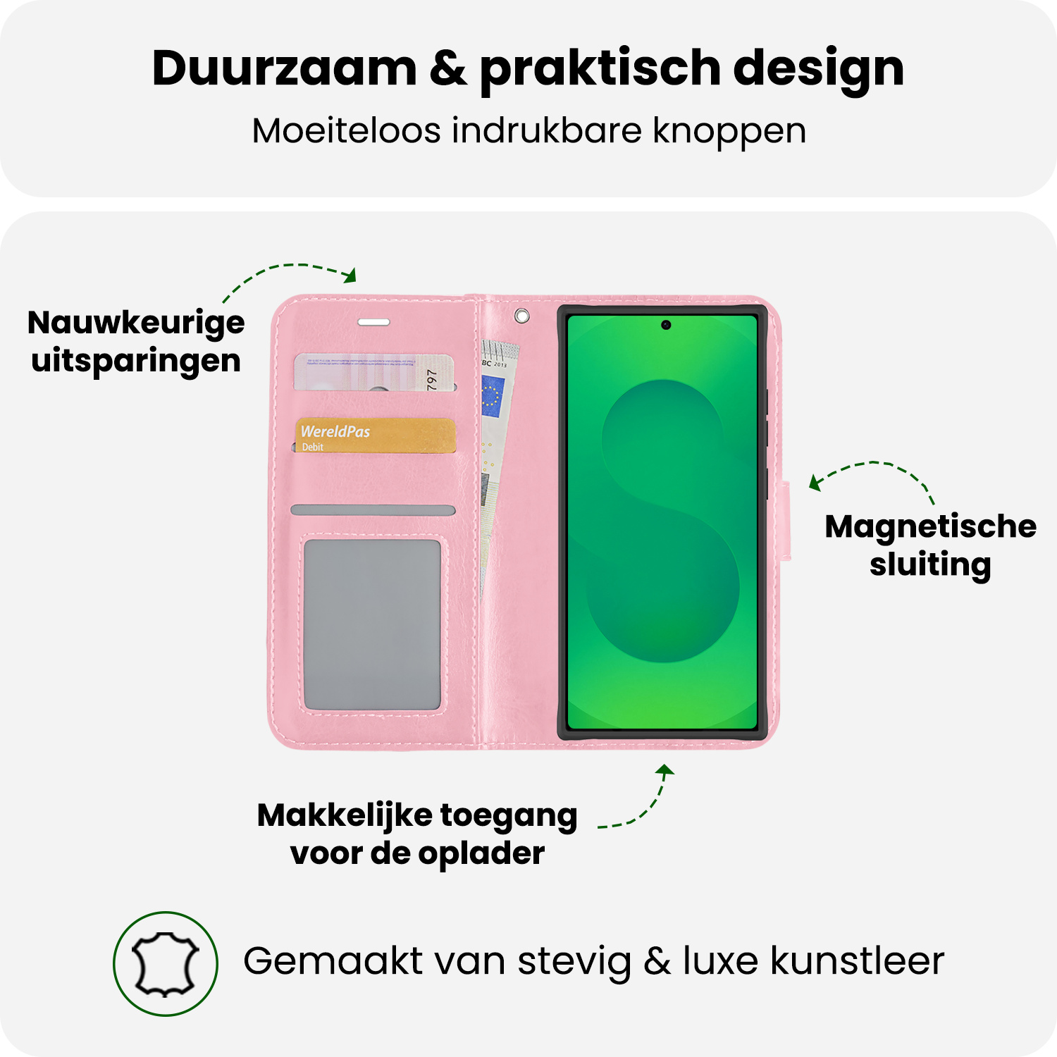 BASEY. BASEY. Samsung Galaxy S25 Ultra Hoesje Bookcase - Lichtroze