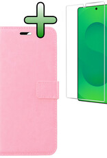 BASEY. BASEY. Samsung Galaxy S25 Ultra Hoesje Bookcase Met Screenprotector - Lichtroze