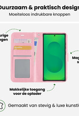 BASEY. BASEY. Samsung Galaxy S25 Ultra Hoesje Bookcase Met 2x Screenprotector - Lichtroze