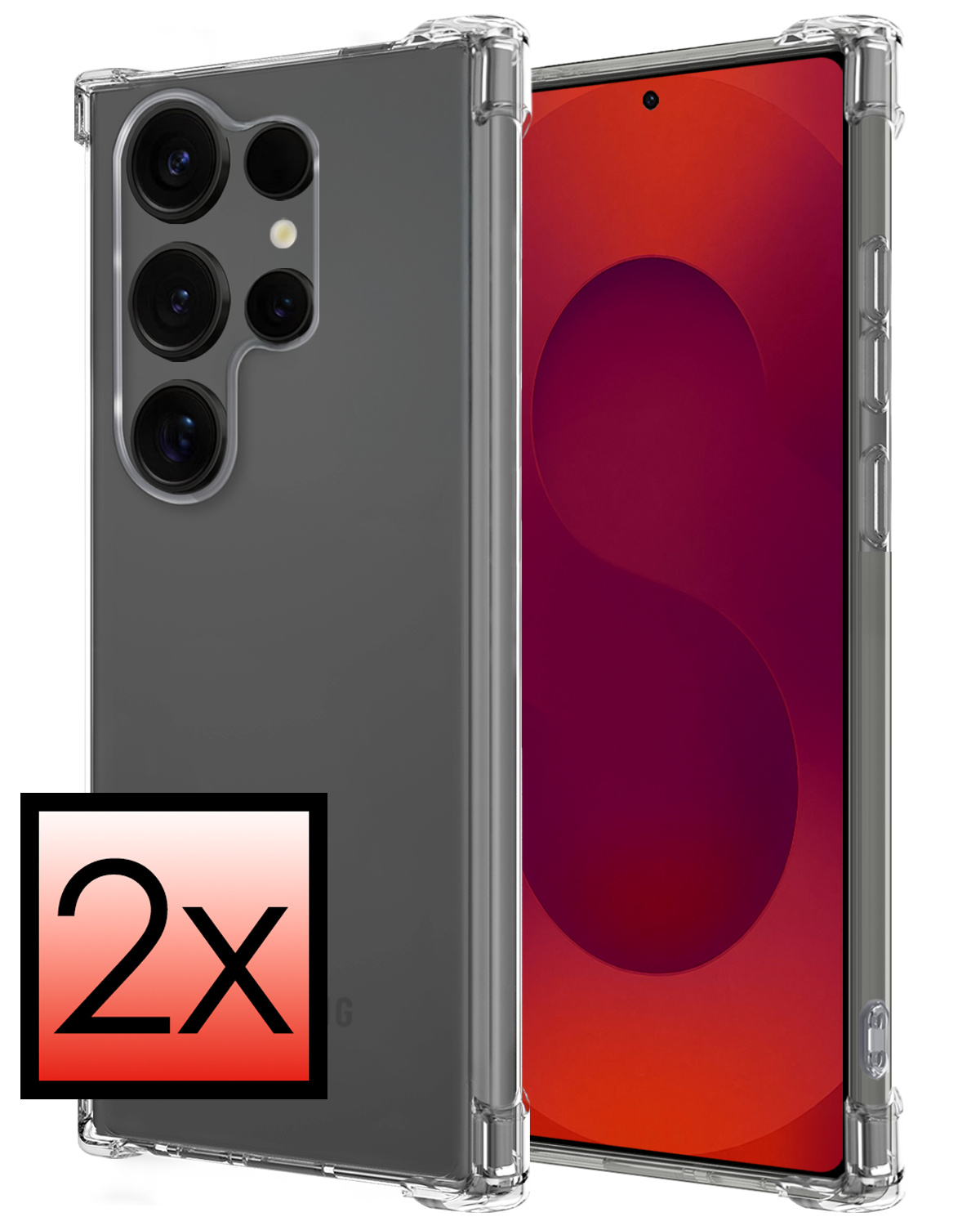 NoXx NoXx Samsung Galaxy S25 Ultra Hoesje Shockproof - Transparant - 2 PACK