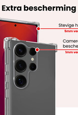 NoXx NoXx Samsung Galaxy S25 Ultra Hoesje Shockproof - Transparant - 2 PACK