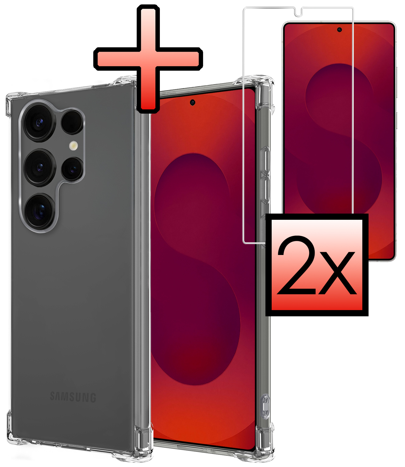 NoXx NoXx Samsung Galaxy S25 Ultra Hoesje Shockproof Met 2x Screenprotector