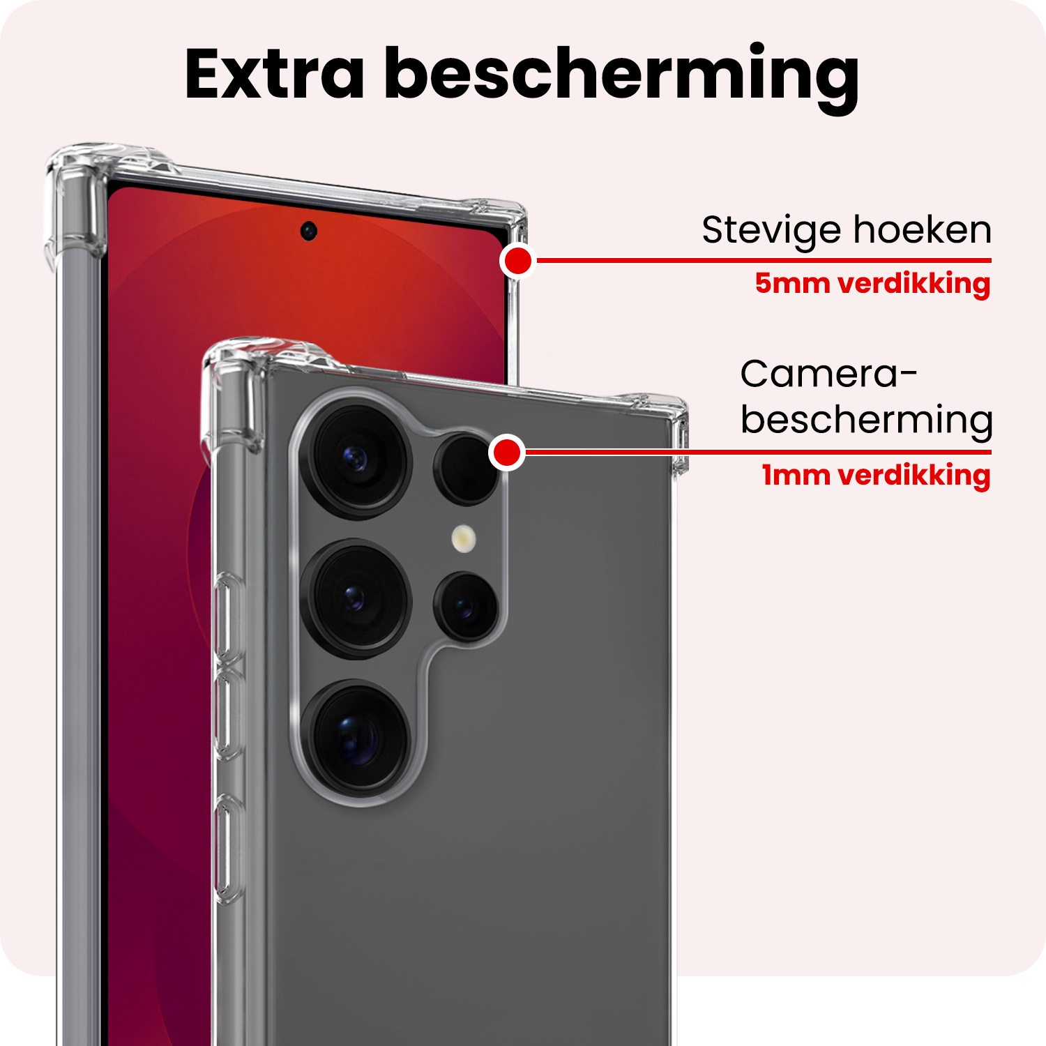 NoXx NoXx Samsung Galaxy S25 Ultra Hoesje Shockproof Met 2x Screenprotector