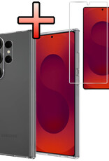 NoXx NoXx Samsung Galaxy S25 Ultra Hoesje Siliconen Met Screenprotector - Transparant