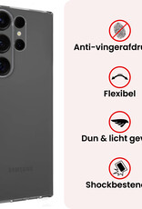 NoXx NoXx Samsung Galaxy S25 Ultra Hoesje Siliconen Met 2x Screenprotector - Transparant