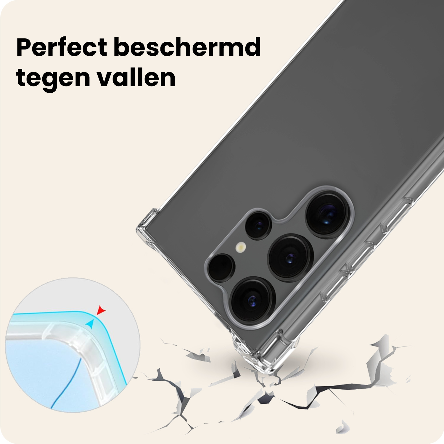 Nomfy Nomfy Samsung Galaxy S25 Ultra Hoesje Shockproof Met Screenprotector