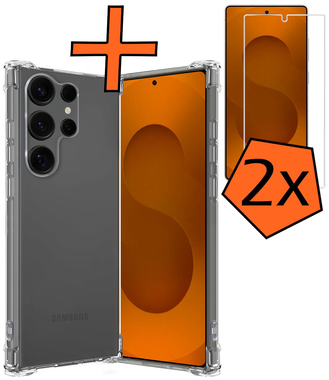 Nomfy Nomfy Samsung Galaxy S25 Ultra Hoesje Shockproof Met 2x Screenprotector