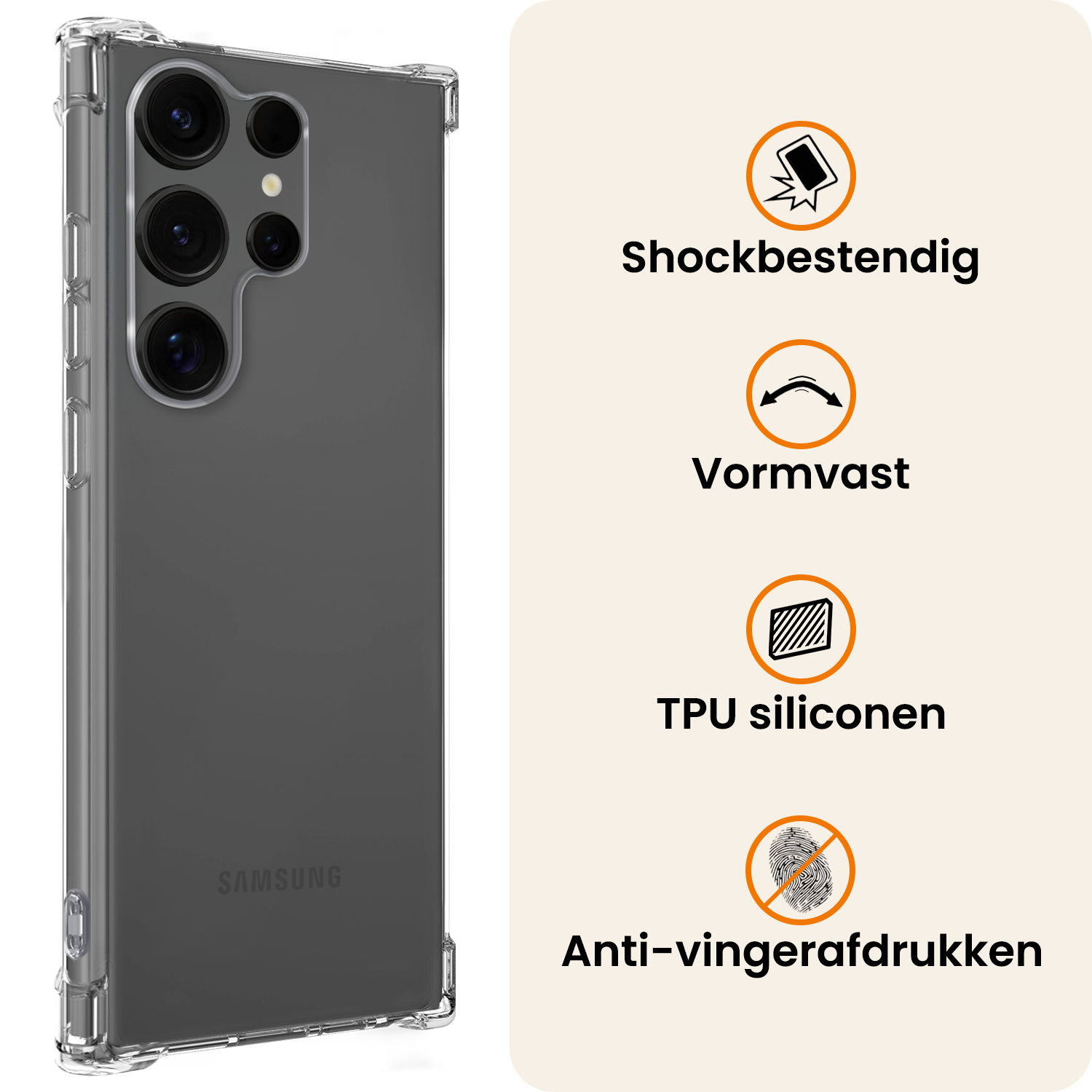 Nomfy Nomfy Samsung Galaxy S25 Ultra Hoesje Shockproof Met 2x Screenprotector