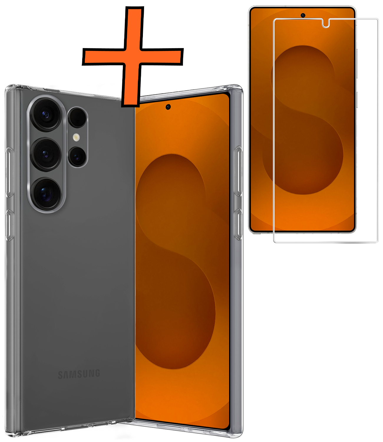 Nomfy Nomfy Samsung Galaxy S25 Ultra Hoesje Siliconen Met Screenprotector - Transparant