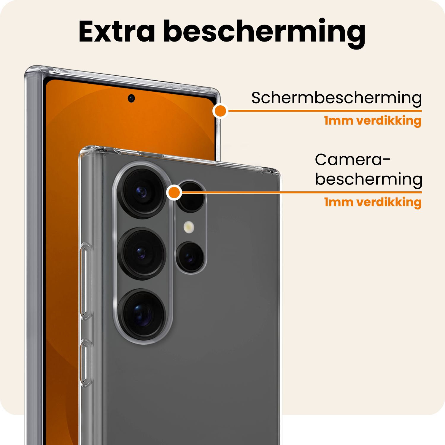 Nomfy Nomfy Samsung Galaxy S25 Ultra Hoesje Siliconen Met Screenprotector - Transparant