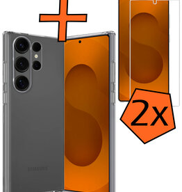 Nomfy Nomfy Samsung Galaxy S25 Ultra Hoesje Siliconen Met 2x Screenprotector - Transparant