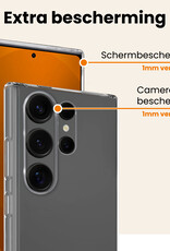 Nomfy Nomfy Samsung Galaxy S25 Ultra Hoesje Siliconen Met 2x Screenprotector - Transparant