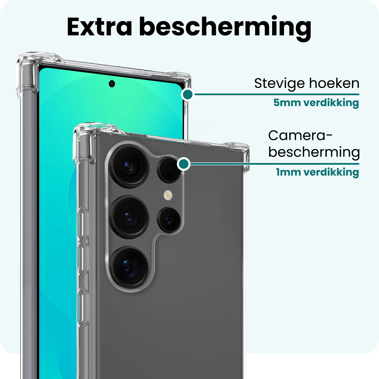 Forterra Forterra Samsung Galaxy S25 Ultra Hoesje Shockproof - Transparant - 2 PACK