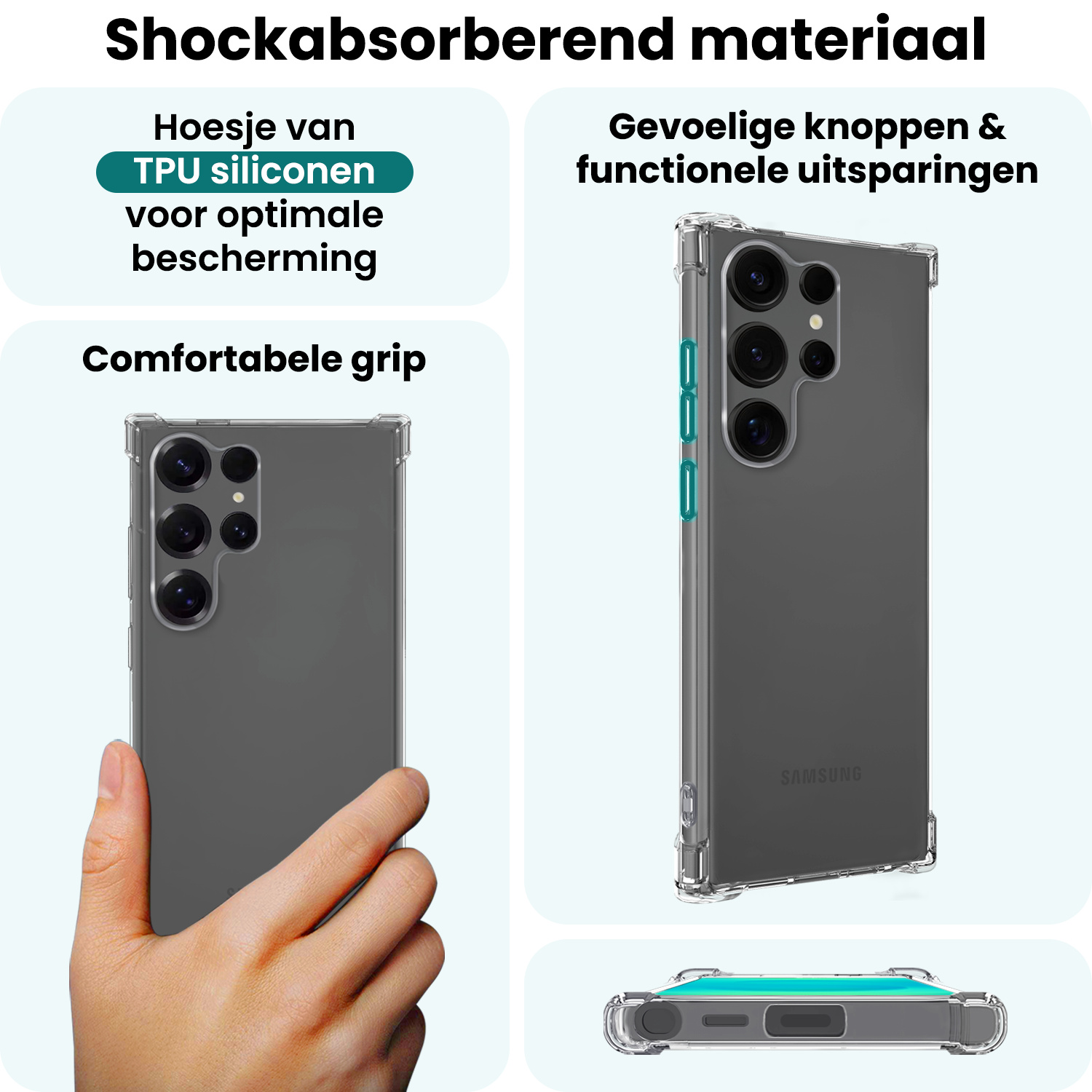 Forterra Forterra Samsung Galaxy S25 Ultra Hoesje Shockproof - Transparant - 2 PACK