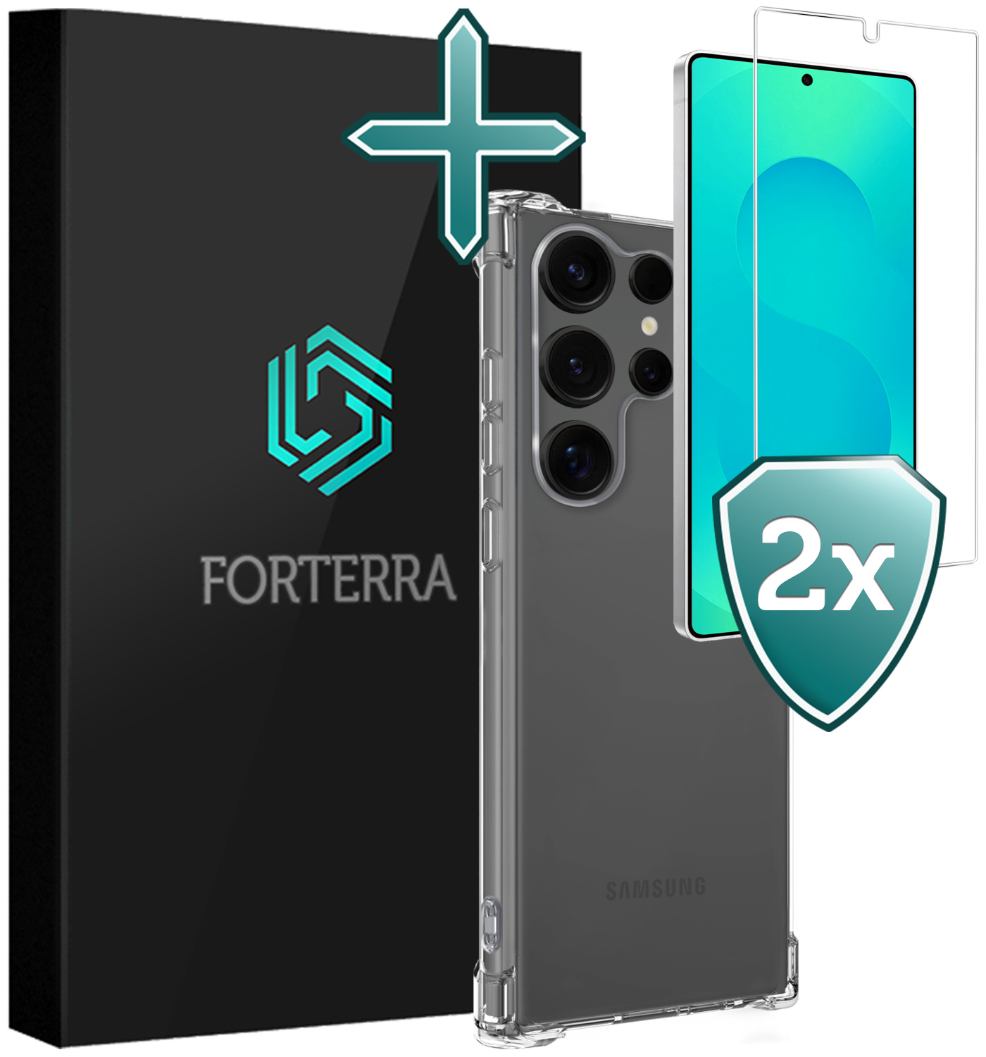 Forterra Forterra Samsung Galaxy S25 Ultra Hoesje Shockproof Met 2x Screenprotector