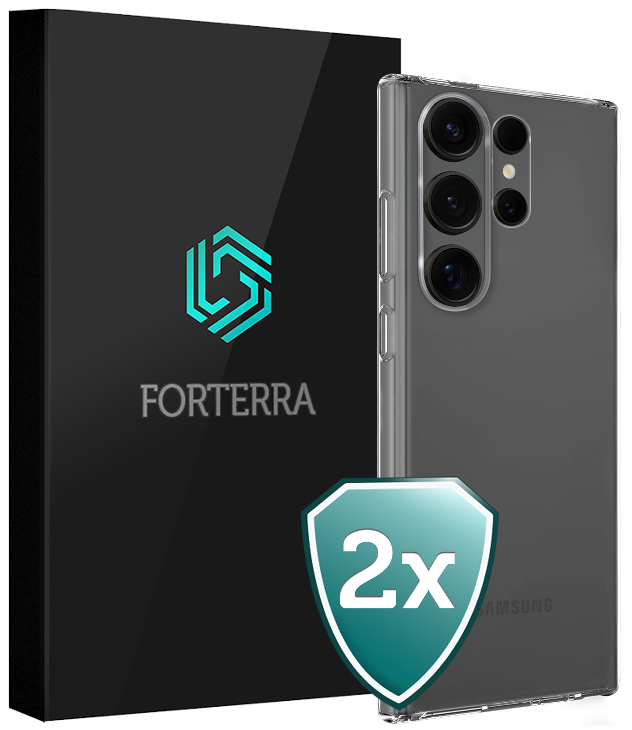 Forterra Forterra Samsung Galaxy S25 Ultra Hoesje Siliconen - Transparant - 2 PACK