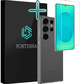 Forterra Forterra Samsung Galaxy S25 Ultra Hoesje Siliconen Met Screenprotector - Transparant