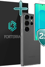 Forterra Forterra Samsung Galaxy S25 Ultra Hoesje Siliconen Met 2x Screenprotector - Transparant