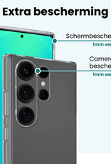 Forterra Forterra Samsung Galaxy S25 Ultra Hoesje Siliconen Met 2x Screenprotector - Transparant