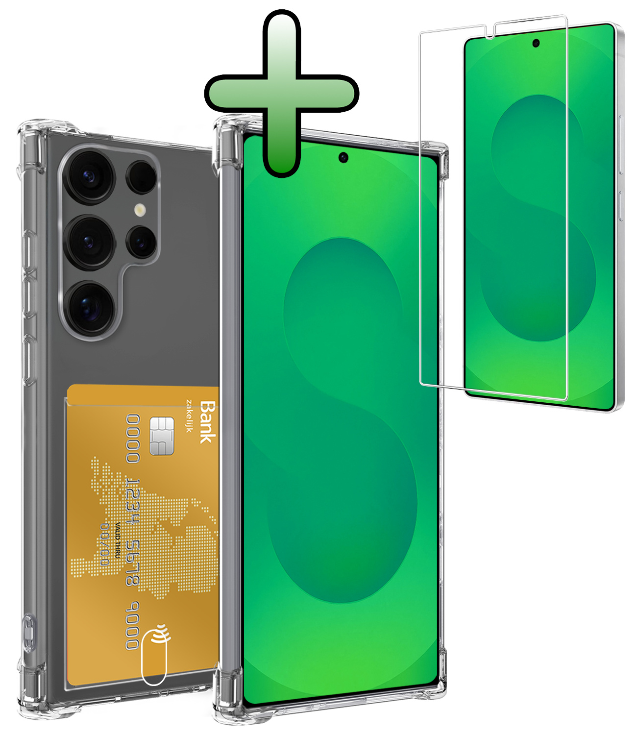 BASEY. BASEY. Samsung Galaxy S25 Ultra Hoesje Pashouder Met Screenprotector