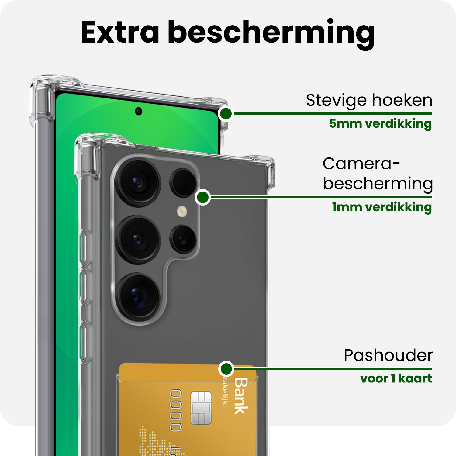 BASEY. BASEY. Samsung Galaxy S25 Ultra Hoesje Pashouder Met 2x Screenprotector