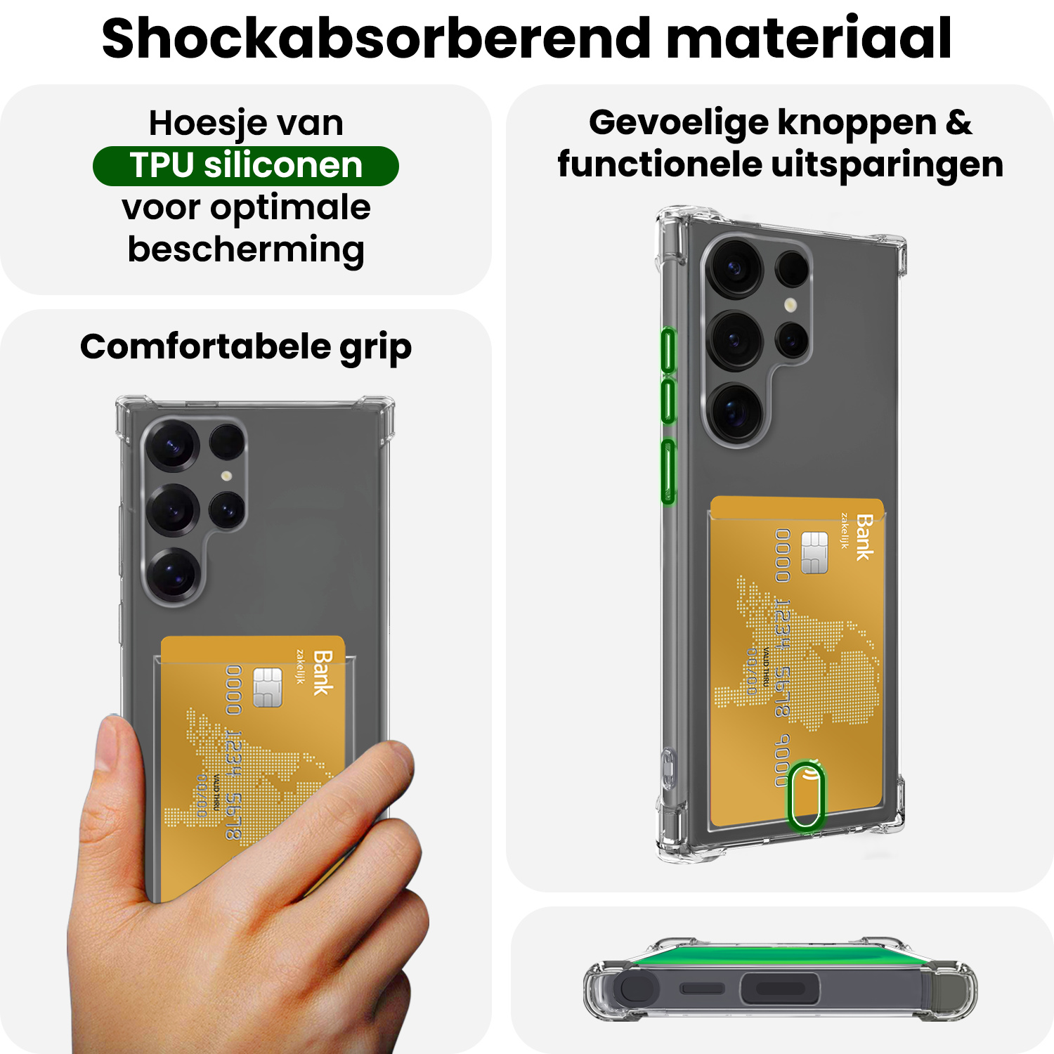 BASEY. BASEY. Samsung Galaxy S25 Ultra Hoesje Pashouder Met 2x Screenprotector